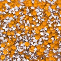 Colagem Redondo Strass Acrílico Laranja Transparente 3mm 25000pçs 250g