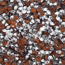 Colagem Redondo Strass Acrílico Marrom Transparente 3mm 5000pçs 50g