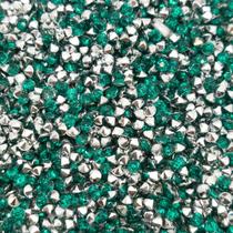 Colagem Redondo Strass Acrílico Verde Transparente 2mm 5000pçs 30g