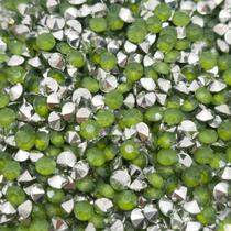 Colagem Redondo Strass Acrílico Verde Transparente 3mm 5000pçs 50g