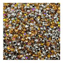 Colagem Redondo Strass Laranja Irisado 2mm 1000pçs Biju 6g