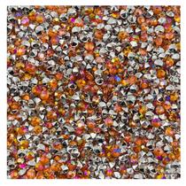 Colagem Redondo Strass Laranja Irisado 4mm 1000pçs Arte 10g