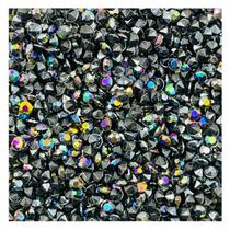 Colagem Redondo Strass Preto Irisado 2mm 1000pçs Biju 6g
