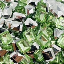 Colagem Retângulo Strass Verde Claro 10x12mm 300pçs 87g