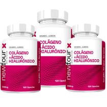 Colágeno + Ácido Hialurônico Kit 3 Potes Total 360 Capsulas