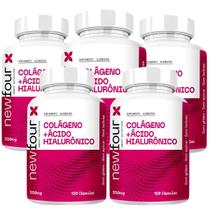 Colágeno + Ácido Hialurônico Kit 5 Potes Total 600 Capsulas