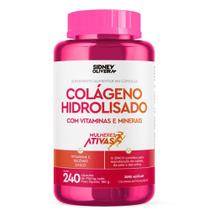 Colágeno/Colágeno Hidrolisado - Vitaminas e Minerais - MULHERES ATIVAS - 240 CÁPSULAS