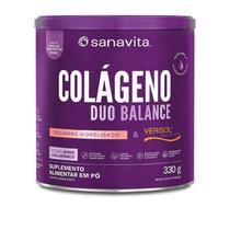 Colágeno Duo Balance(Verisol e Ácido Hialurônico) Sabor Hibiscus e Frutas Roxas de 330g-Sanavita