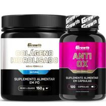 Colágeno em Pó 150g + Anti-Ox Antioxidante 120 Caps Growth Colágeno em Pó 150g + Anti-Ox Antioxidante 120 Caps Growth