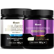 Colágeno em Pó 150g + Creatina Pura 100g Creapure Growth