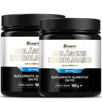Colágeno em Pó 150g Growth Supplements Kit 2 Potes