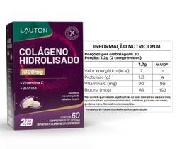 COLÁGENO HIDROLISADO + BIOTINA (45mcg) 1000mg 60 COMPRIMIDOS