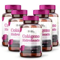 Colágeno Hidrolisado c/ vitamina c - 60 cáps 800mg - kit com 5 potes Colágeno Hidrolisado c/ vitamina c - 60 cáps 800mg - kit com 5 potes