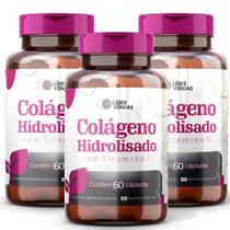 Colágeno Hidrolisado c/ vitamina c - 60 cáps kit com 3 potes - LIDER VENDAS