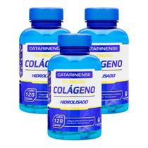 Colágeno Hidrolisado Catarinense com 120 Cápsulas Kit com três unidades