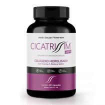 Colágeno Hidrolisado Cicatrissim com Vitamina C e Biotina Cuidado Diário para Pele, Cabelos e Unhas 60 Cápsulas