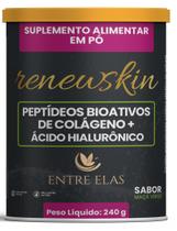 Colágeno Hidrolisado com Ácido Hialurônico e Biotina RenewSkin 240g Entre Elas Maça Verde