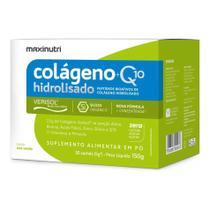 Colágeno Hidrolisado com Verisol + Coenzima Q10 com Silício Orgânico - Sabor Uva Verde 30 sachês 5g MAXINUTRI
