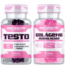 Colágeno Hidrolisado Com Vitamina C 60 Cápsulas,Testo 60 Caps Feminino Body Nutry