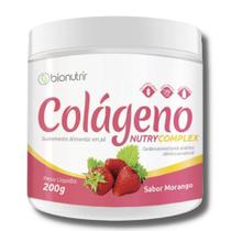 Colágeno Hidrolisado, complexo de Vitaminas e Aminoácidos sabor Morango (200G) - bionutrir