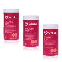 Colágeno Hidrolisado e Isolado Proteína Body Balance 15g Com Vitaminas Em Pó Sabor Neutro 30 Doses Vhita (3 unidades)