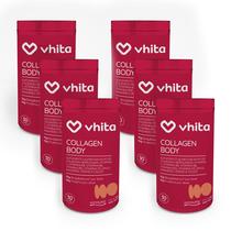 Colágeno Hidrolisado e Isolado Proteína Body Balance 15g Com Vitaminas Em Pó Sabor Neutro 30 Doses Vhita (6 unidades)