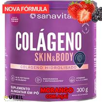 Colágeno hidrolisado - Pele cabelos e unhas - Suplemento em pó Skin Sanavita 300g