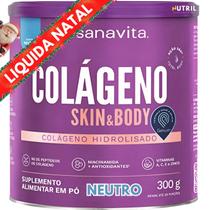 Colágeno hidrolisado - Pele cabelos e unhas - Suplemento em pó Skin Sanavita 300g