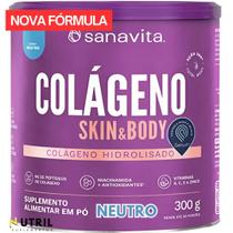 Colágeno hidrolisado - Pele cabelos e unhas - Suplemento em pó Skin Sanavita 300g Colágeno hidrolisado - Pele cabelos e unhas - Suplemento em pó Skin Sanavita 300g