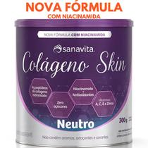 Colágeno hidrolisado - Pele cabelos e unhas - Suplemento em pó - Skin Sanavita 300g.