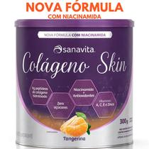 Colágeno hidrolisado - Pele cabelos e unhas - Suplemento em pó - Skin Sanavita 300g.