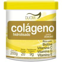 Colágeno Hidrolisado Peptídeos Vitaminas Sabor Abacaxi Duom