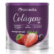 Colágeno Hidrolisado Skin Morango C/ Açaí 300g - Sanavita