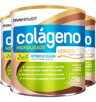 Colágeno Hidrolisado Verisol Antirrugas 3X250G Uva Verde - Maxinutri