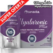 Colágeno Hidrolisado Verisol c/ Ácido Hialurônico 120mg Sanavita Hyaluronic 30 Sachês - Beleza p/ Pele - Cabelos - Unhas