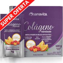 Colágeno Hidrolisado Verisol pó Sanavita 30 sachês Sabor Frutas Amarelas / Firmeza Elasticidade e Beleza p/ pele da Mulher / Previna flacidez e rugas