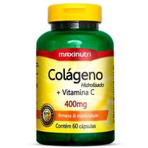 Colágeno Hidrolisado + Vitamina C 400mg Maxinutri - 60 cápsulas