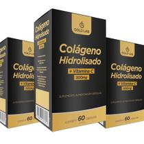 Colágeno Hidrolisado + VitaminaC 60 Cápsulas Kit 03 Unidades