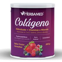 Colageno Hidrolisado + Vitaminas e Minerais - 200g Frutas Vermelhas - Herbamed