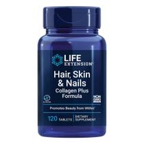 Colágeno Life Extension - 120 Cápsulas para Cabelo, Pele e Unhas