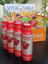 Colágeno líquido VitaQuali pele sabor morango é só abrir e tomar c/ 30 un.