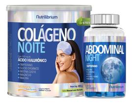 Colágeno Noite 200g Com Ácido Hialurônico + Abdominal Night Nutrilibrium