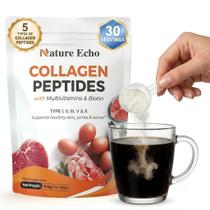 Colágeno Peptídeos em Pó Nature Echo 306 g Biotina e Ácido Hialurônico Colágeno Peptídeos em Pó Nature Echo 306 g Biotina e Ácido Hialurônico