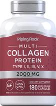 Colágeno Piping Rock Multi Collagen Protein - 180 Cápsulas