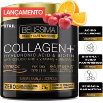 Colágeno Plus Verisol com Ácido Hialurônico Vitaminas e Biotina Belíssima 264g Collagen para Pele Cabelos e Unhas