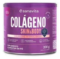 Colágeno Skin 300g Sanavita Pele Cabelo Unhas Morango e Açaí Colágeno Skin 300g Sanavita Pele Cabelo Unhas Morango e Açaí