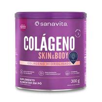 COLAGENO SKIN & BODY SABOR MORANGO COM ACAI 300g SANAVITA