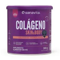 Colágeno Skin & Body Sanavita Morango com Açaí 300g Colágeno Skin & Body Sanavita Morango com Açaí 300g