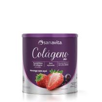 Colágeno Skin Sanavita - 300g Sabor: Morango e açai