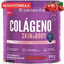 Colágeno Skin Sanavita - Colágeno Hidrolisado com vitaminas - 300g - Diversos Sabores